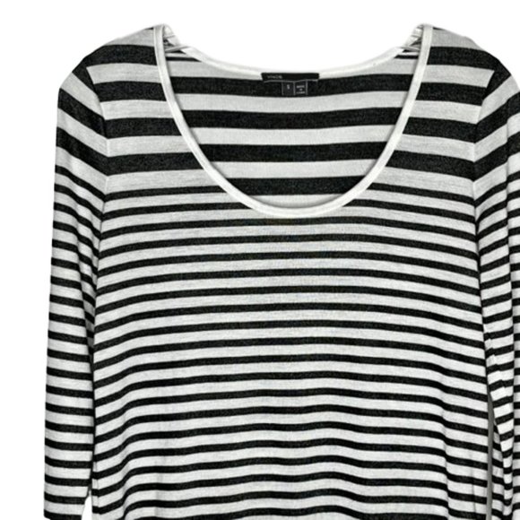 Vince Long-Sleeved, Boldly-Striped Top - Black/White - S - Picture 4 of 9